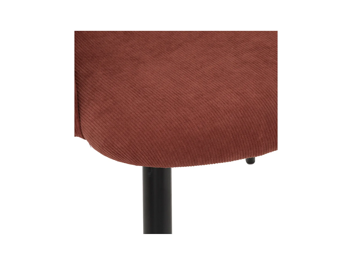 Chaise Fauteuil de table en Velours côtelé Terracotta et pieds en métal Noir