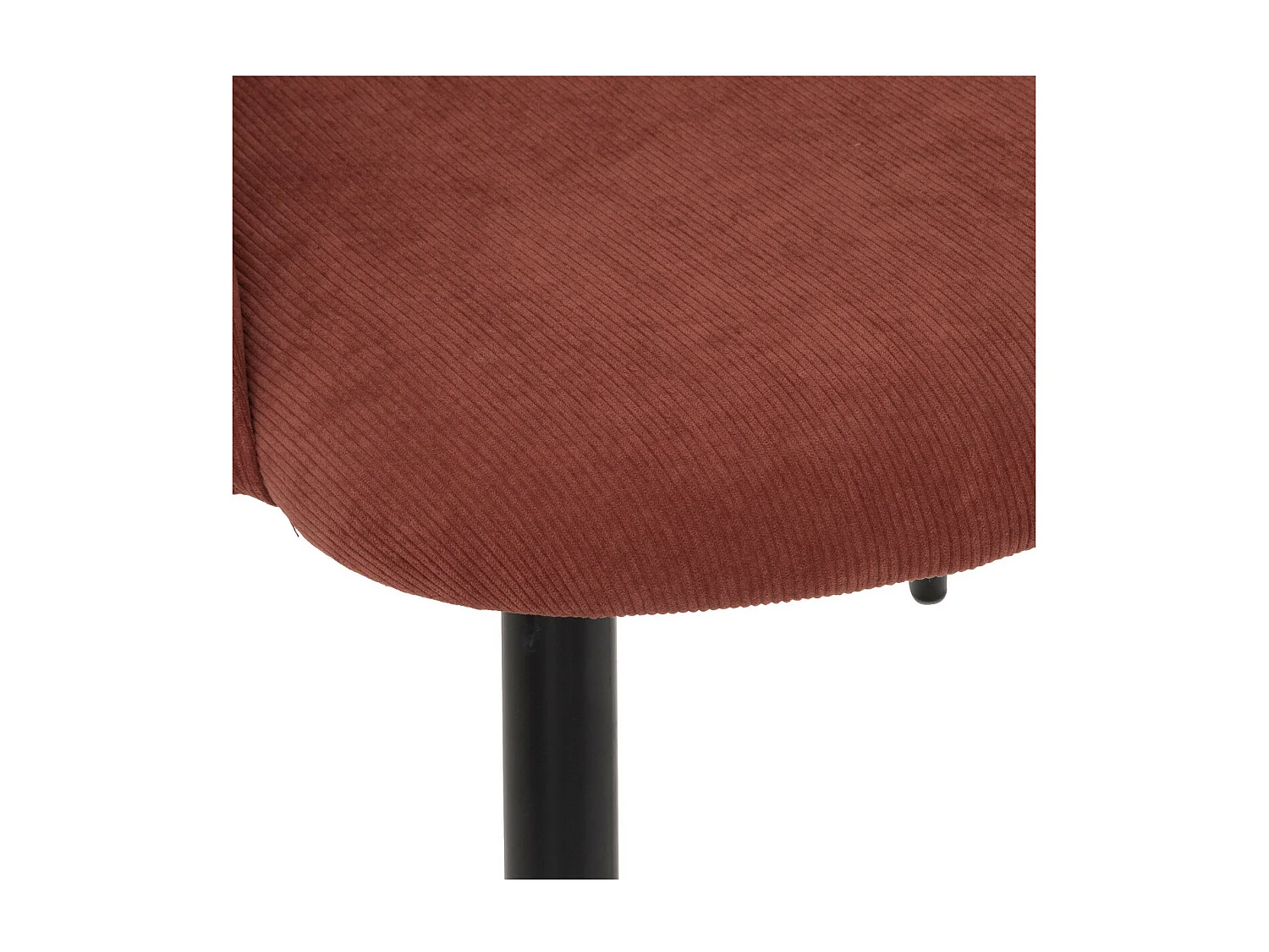 Chaise Fauteuil de table en Velours côtelé Terracotta et pieds en métal Noir