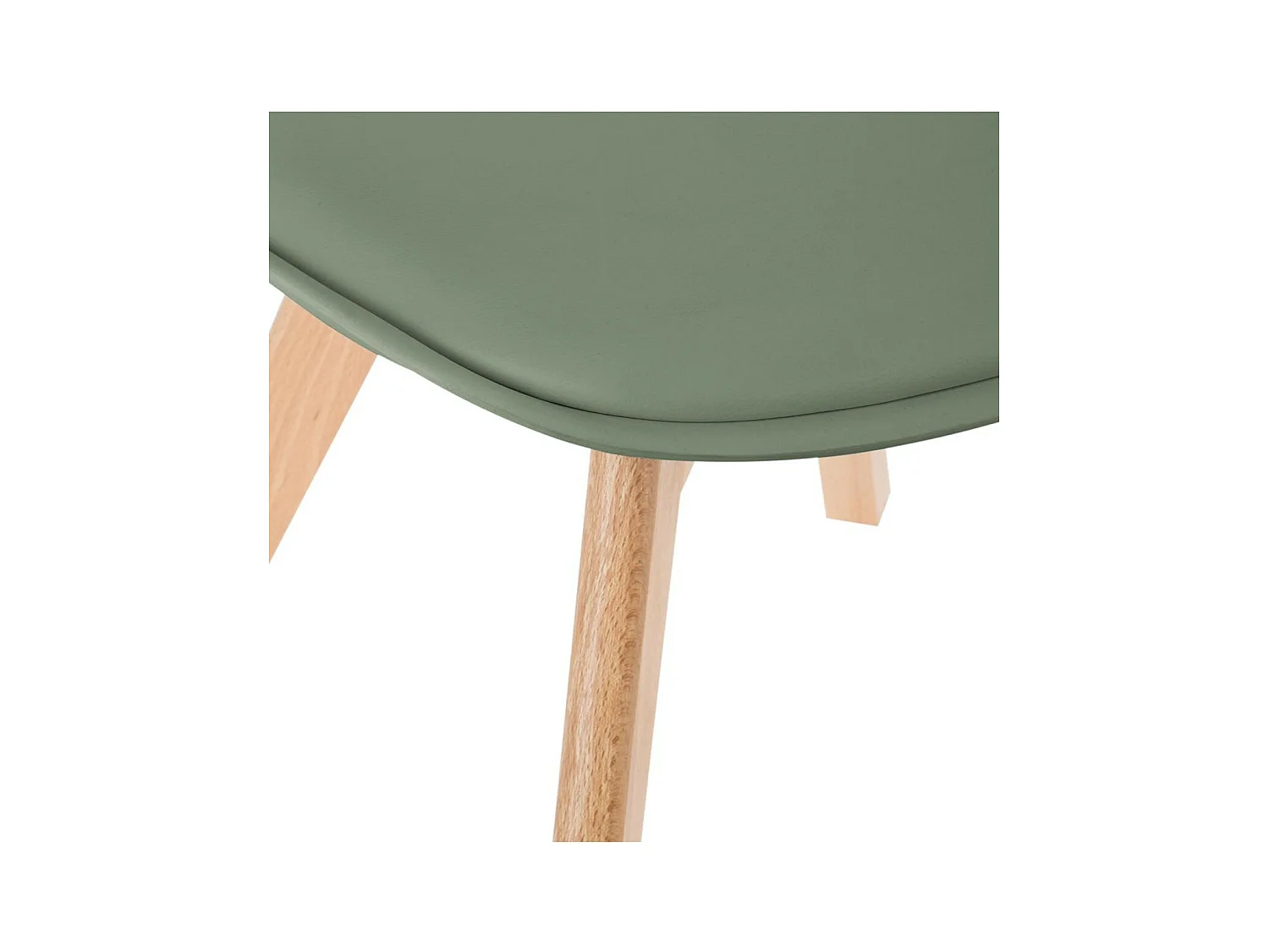 Chaise de table Assise Kaki et Pieds en Bois de Hêtre
