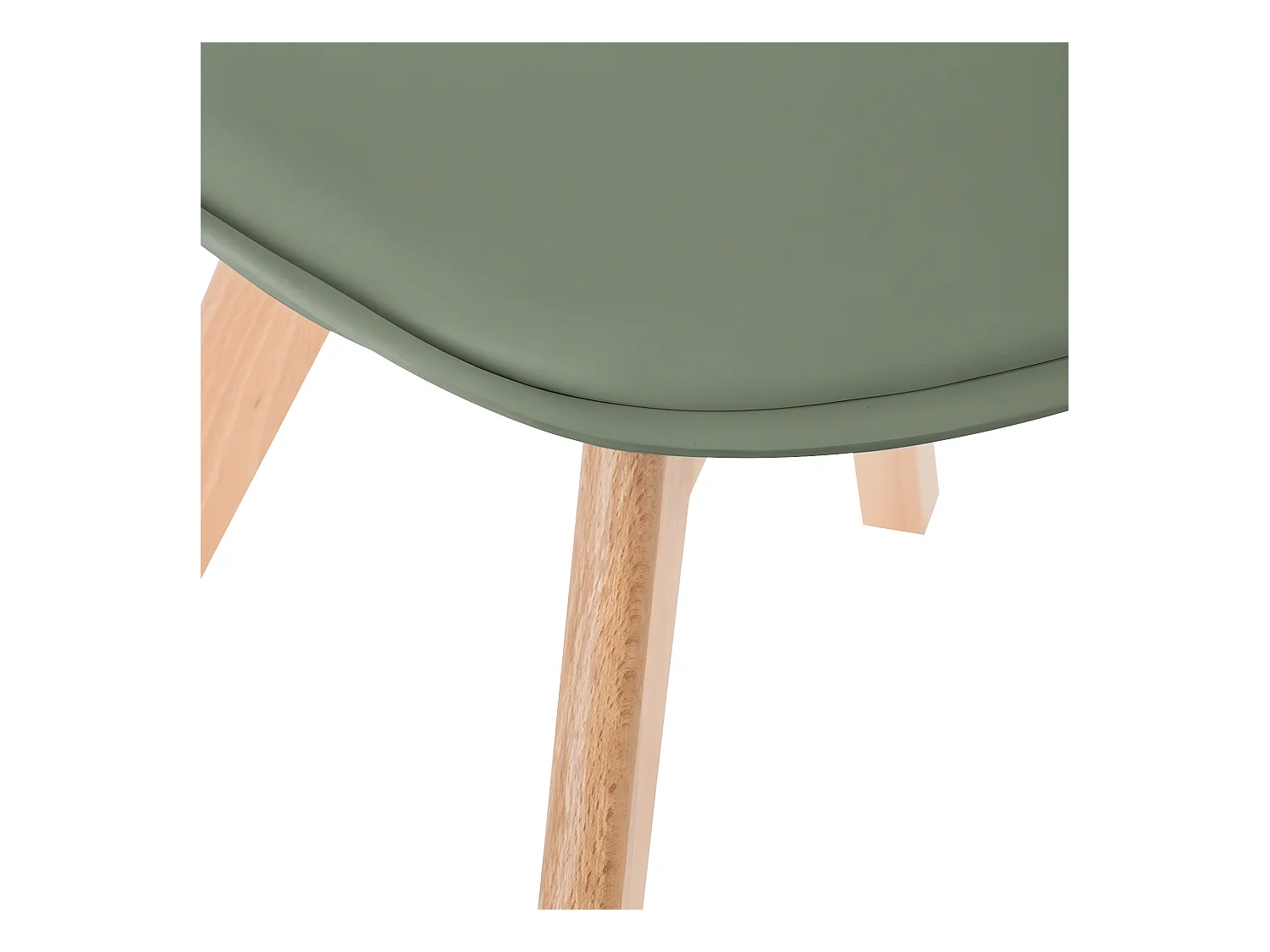 Chaise de table Assise Kaki et Pieds en Bois de Hêtre