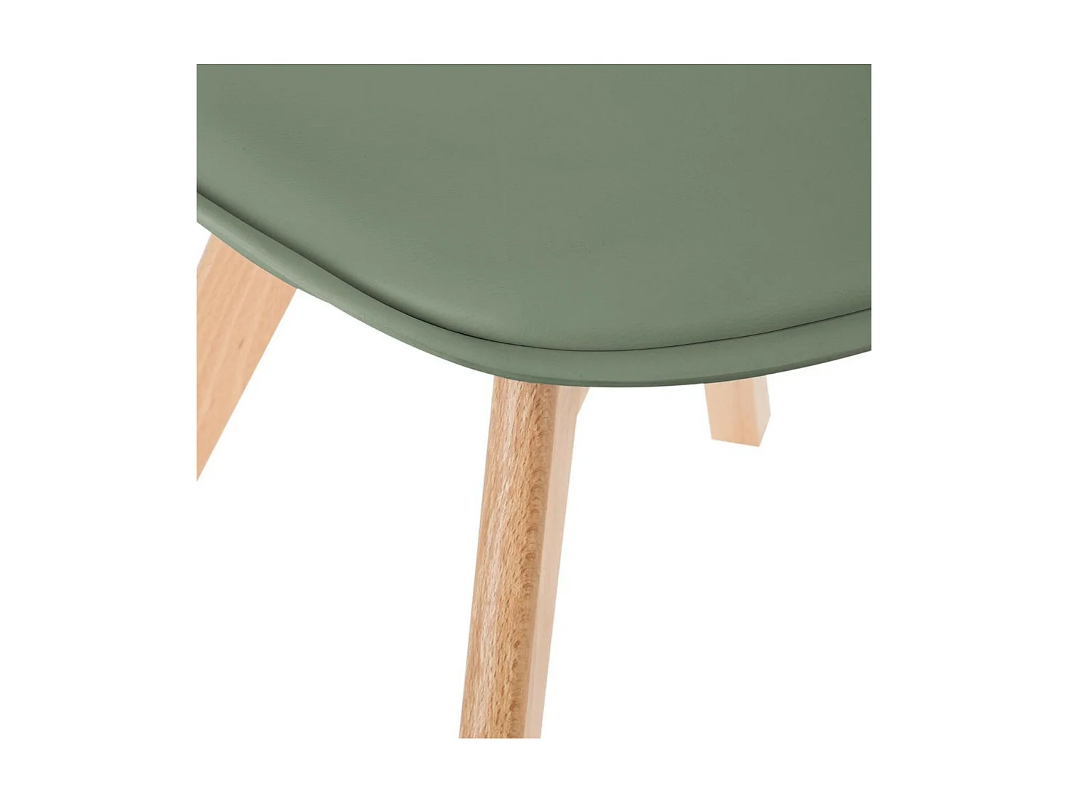 Chaise de table Assise Kaki et Pieds en Bois de Hêtre
