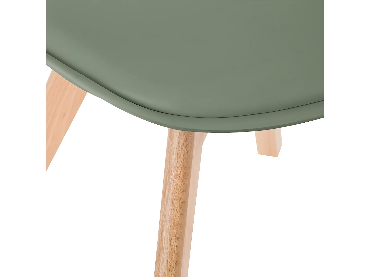 Chaise de table Assise Kaki et Pieds en Bois de Hêtre