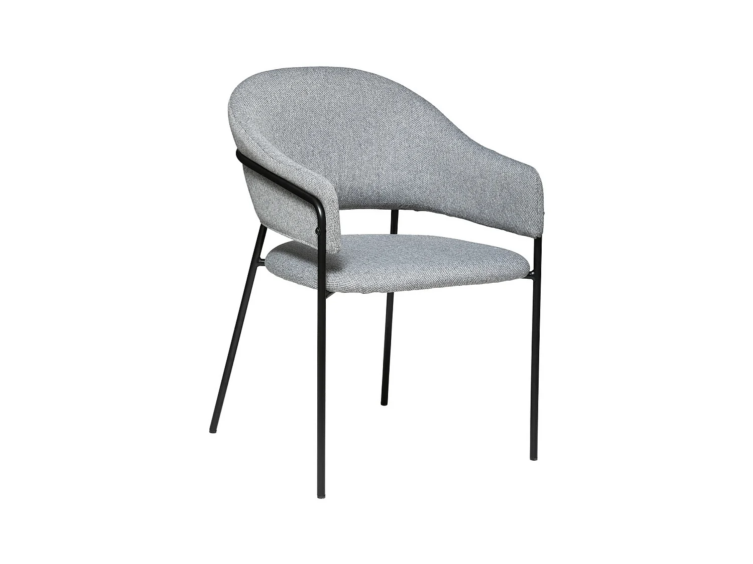 Chaise Fauteuil de table en Velours Gris et pieds en métal