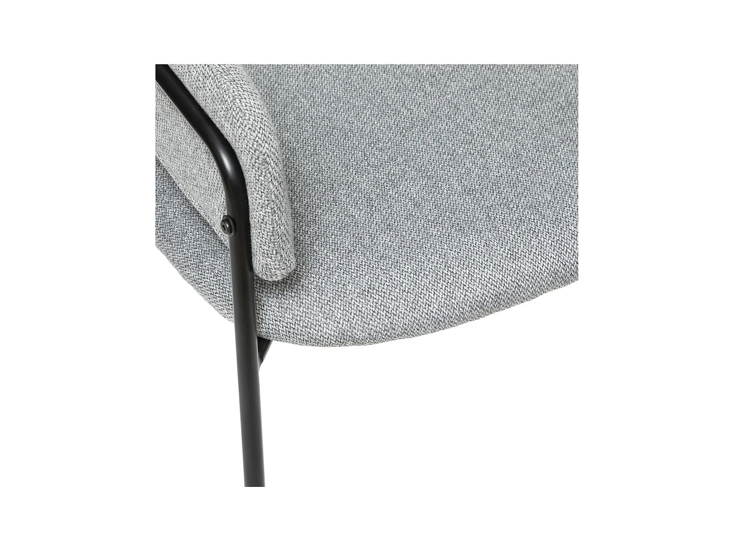 Chaise Fauteuil de table en Velours Gris et pieds en métal
