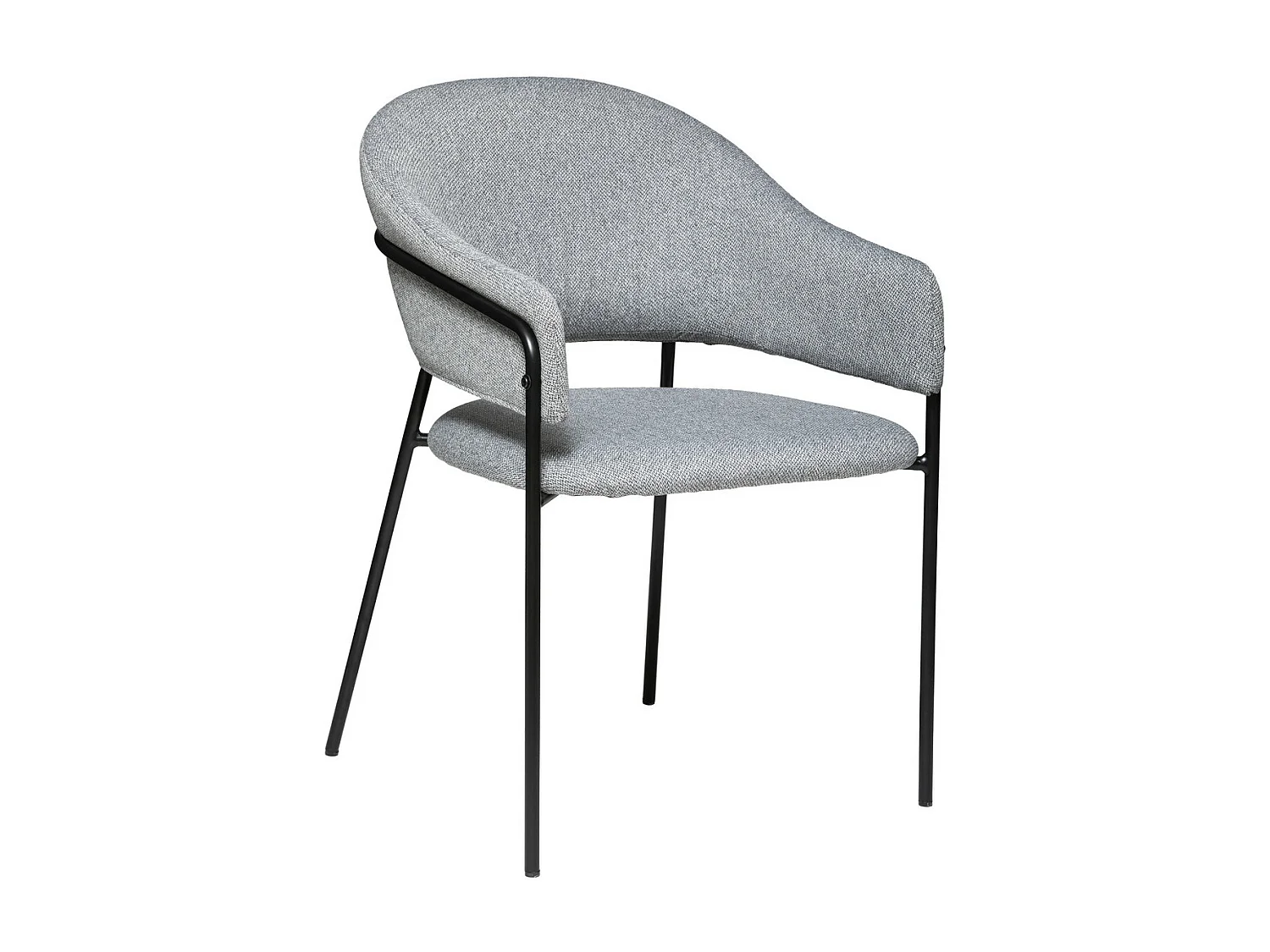 Chaise Fauteuil de table en Velours Gris et pieds en métal