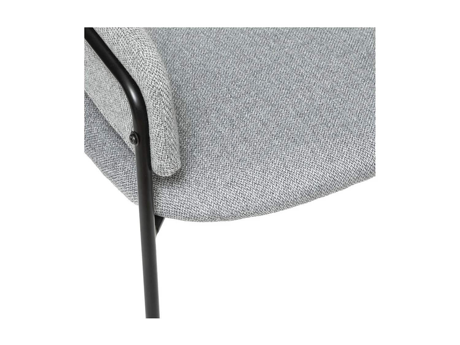 Chaise Fauteuil de table en Velours Gris et pieds en métal