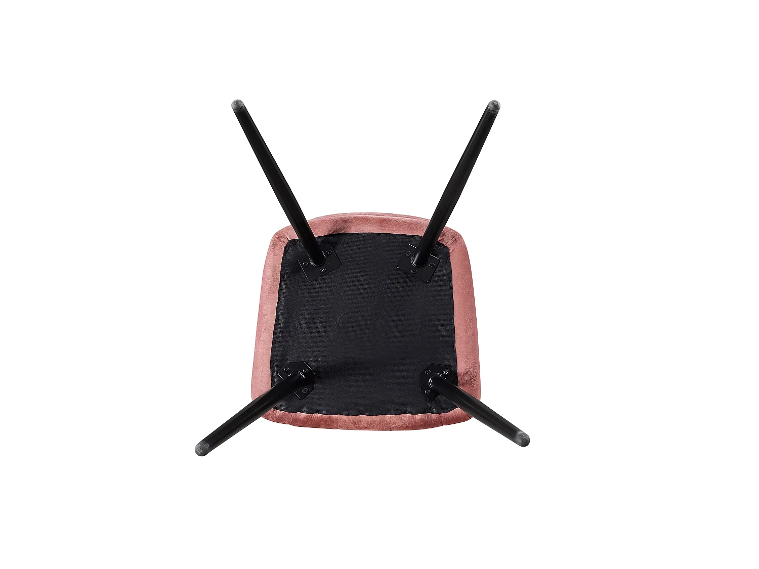 Ensemble de 2 chaises de salle à manger Camden - Tapissées de velours avec pattes en métal - Rose