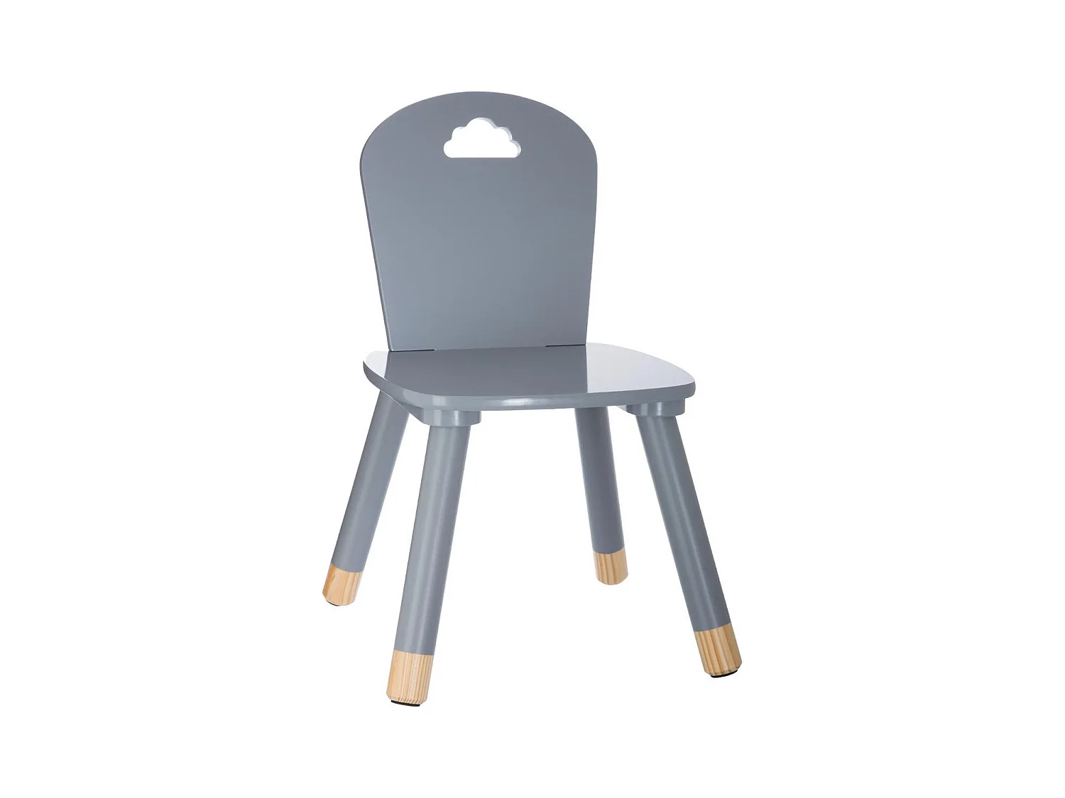 Chaise pour Enfant en Bois Gris H 50 cm
