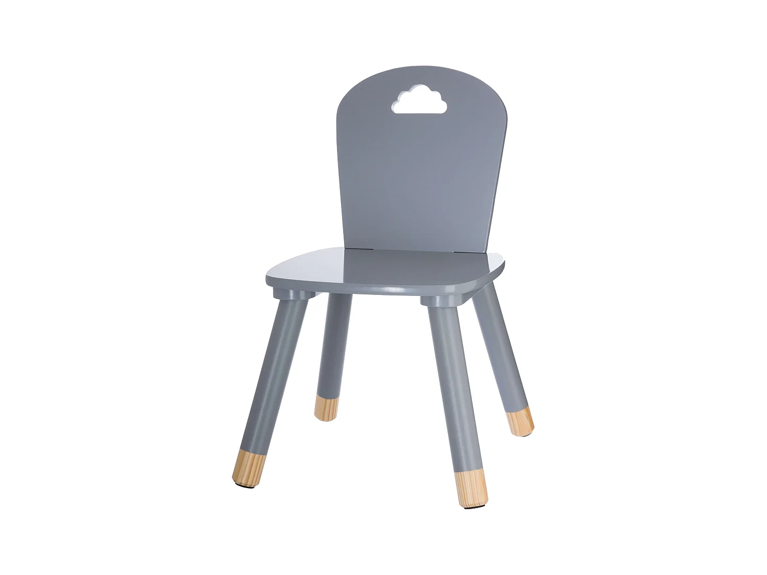 Chaise pour Enfant en Bois Gris H 50 cm