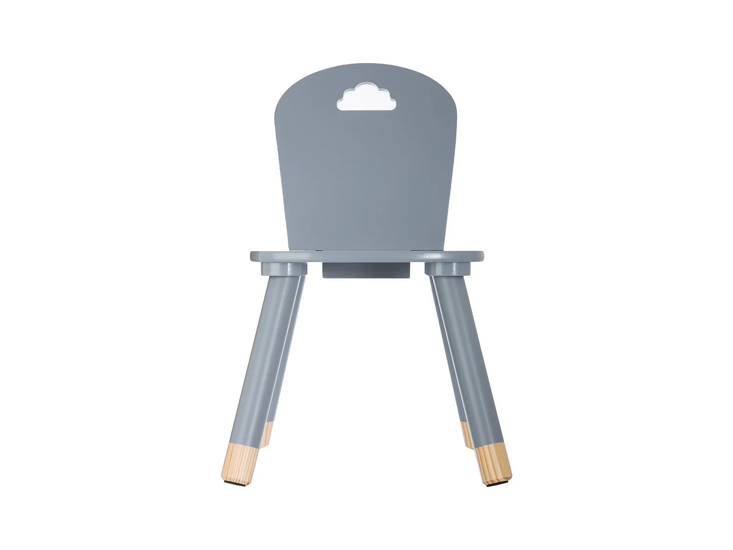 Chaise pour Enfant en Bois Gris H 50 cm