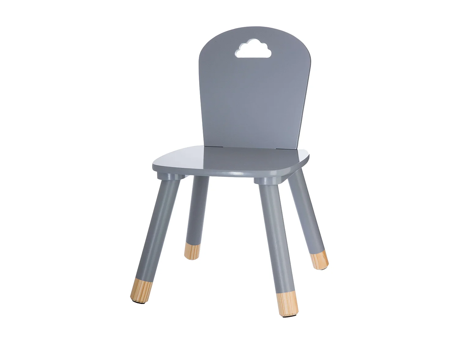 Chaise pour Enfant en Bois Gris H 50 cm