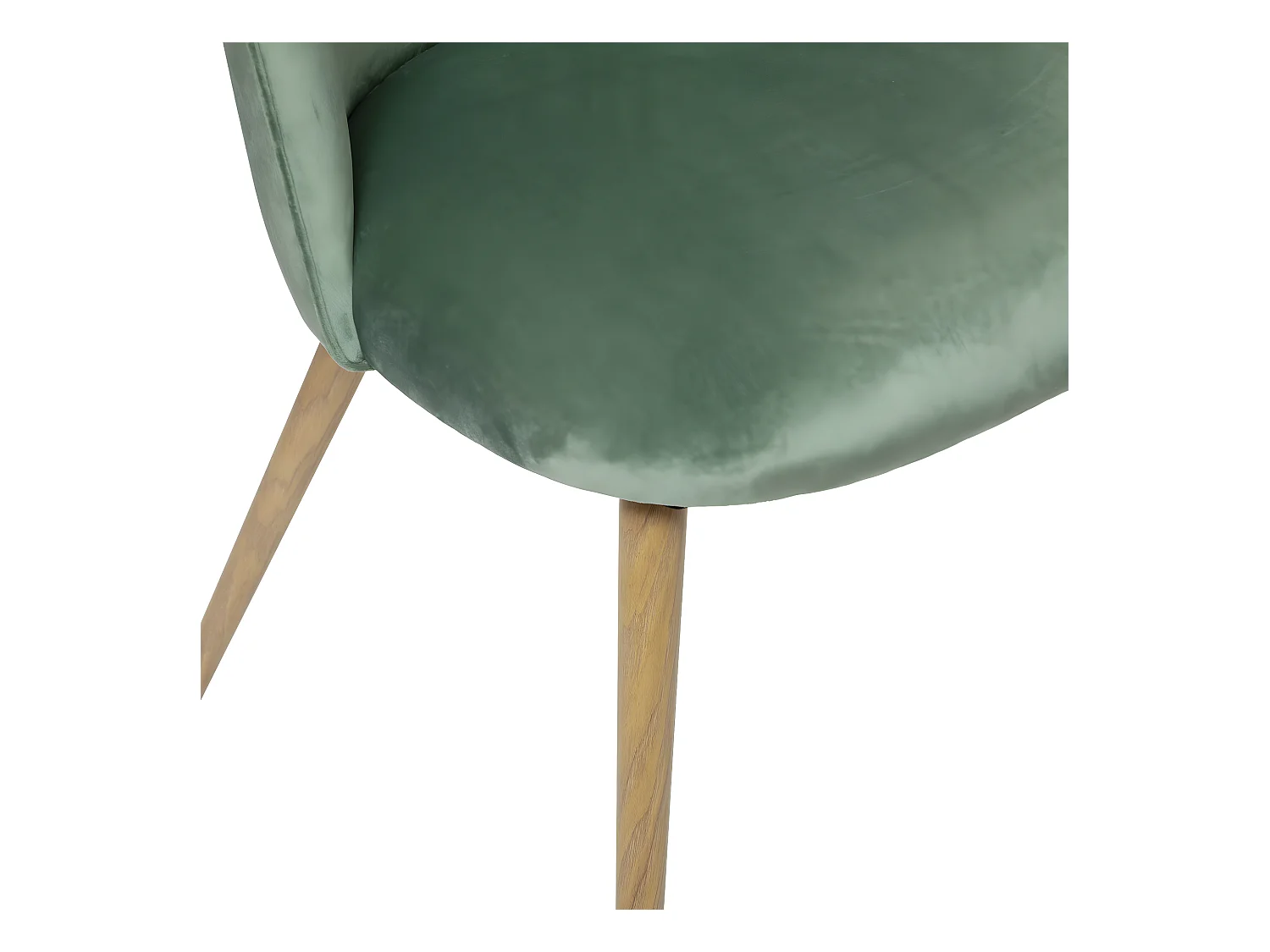 Chaise de table en Velours Vert céladon et pieds en métal