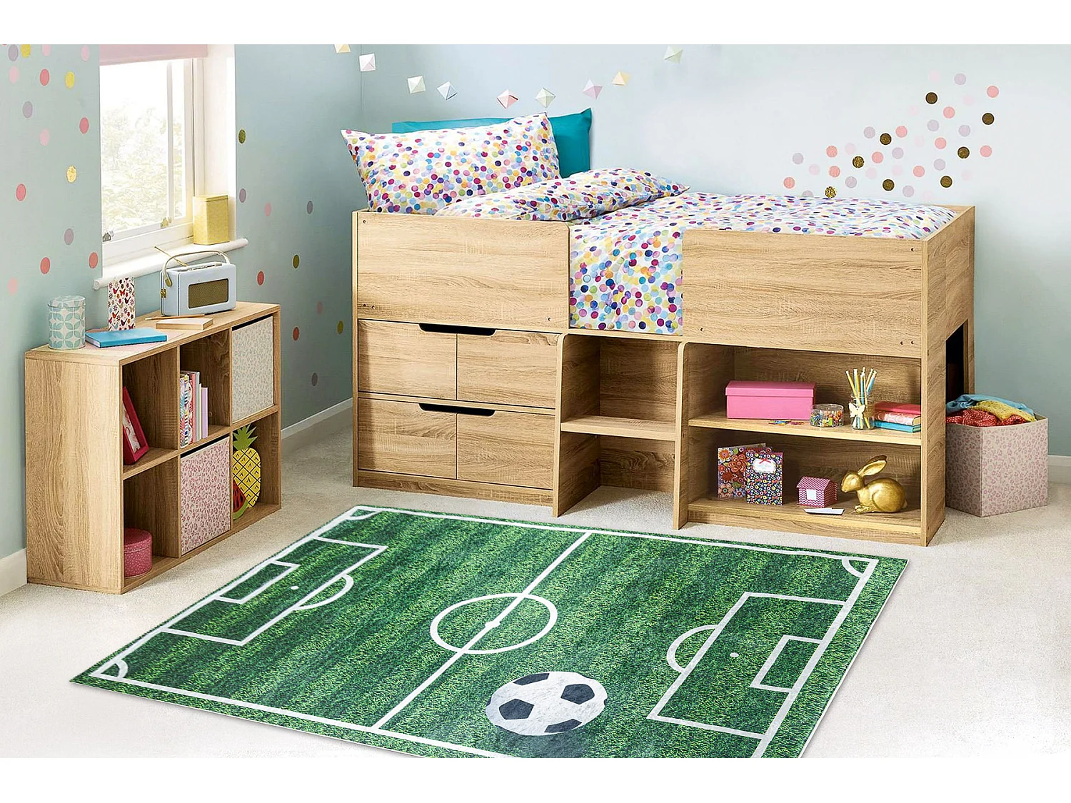 Alfombra lavable BAMBINO 51760 Cancha, futbol para niños antideslizan 200x290 cm