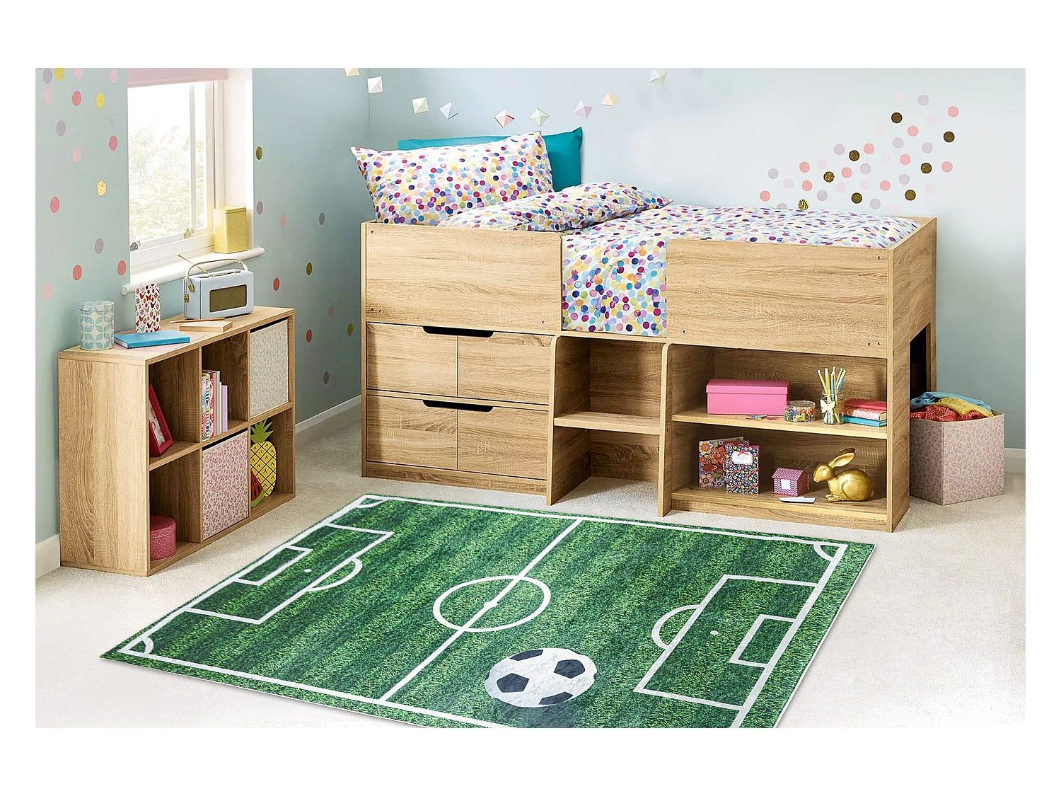 BAMBINO 51760 tapijt wasbaar Pitch, voetbal voor kinderen antislip - g 80x150 cm