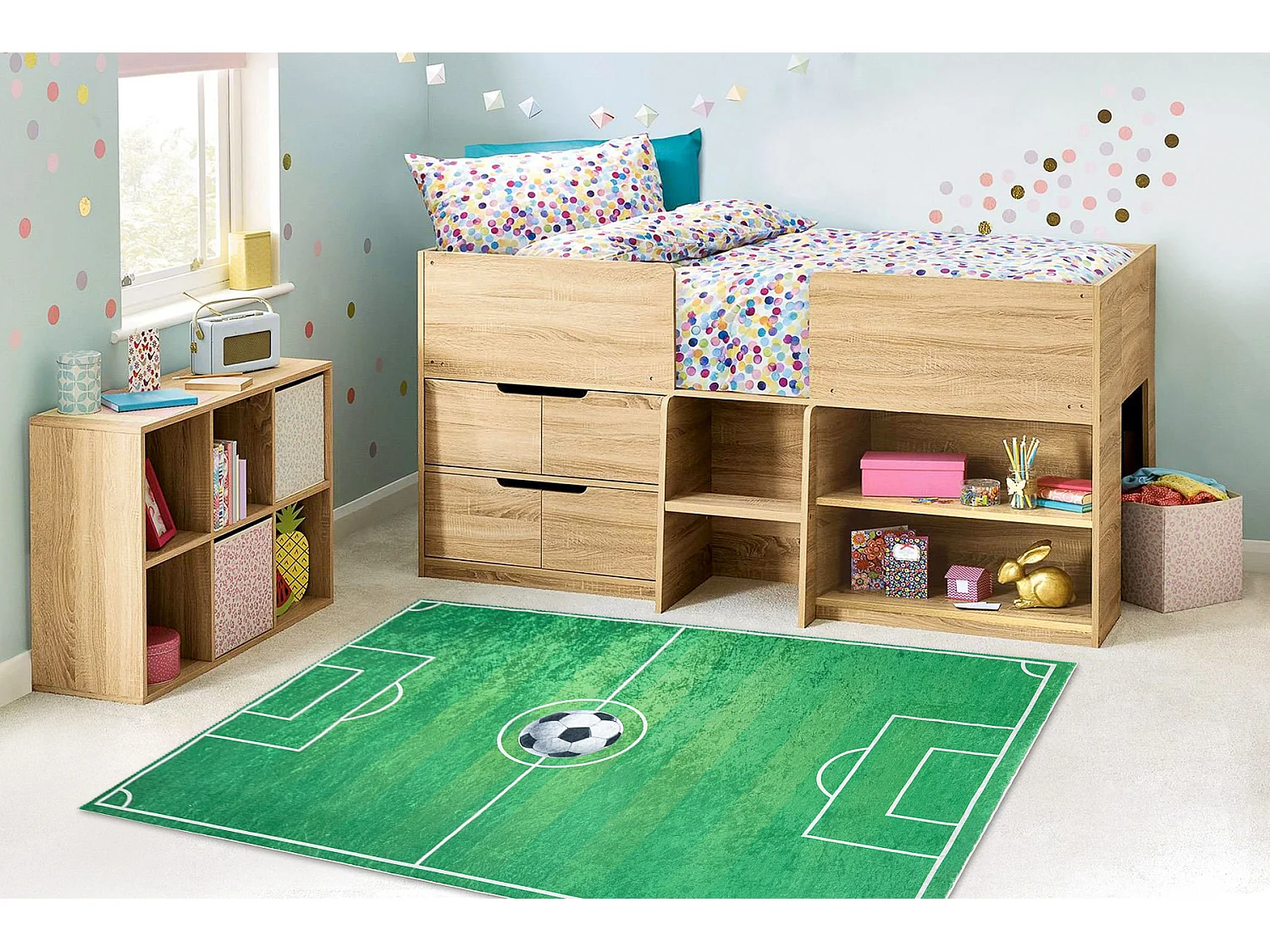 Alfombra lavable BAMBINO 9731 Cancha, futbol para niños antideslizant 200x290 cm