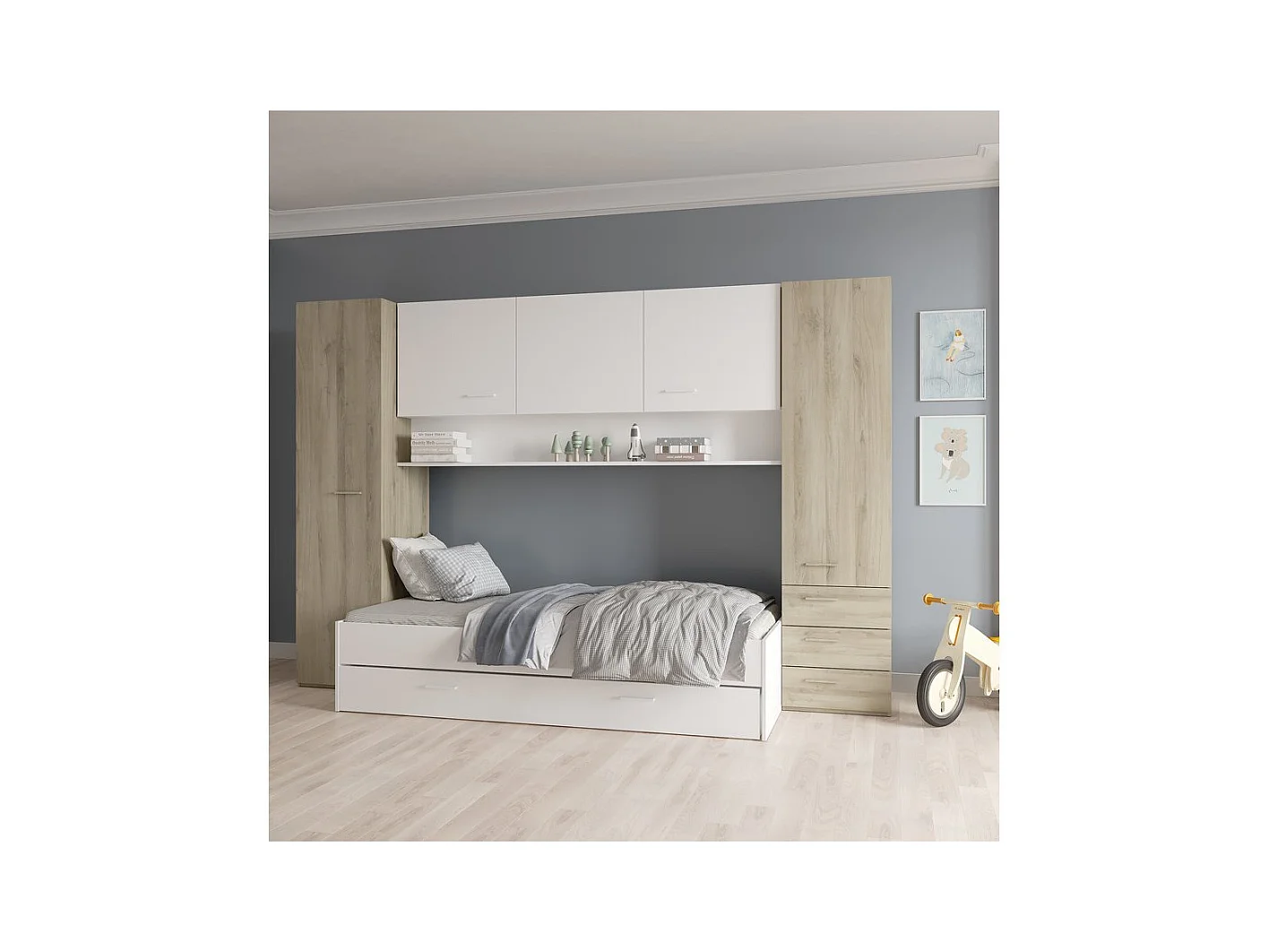 Lit enfant "Tidy" - 90 x 200 cm - Blanc mat