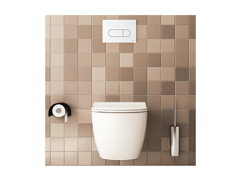 Pack WC suspendu VITRA Sento blanc + bâti autoportant V-Fix Core + Plaque Round Blanche