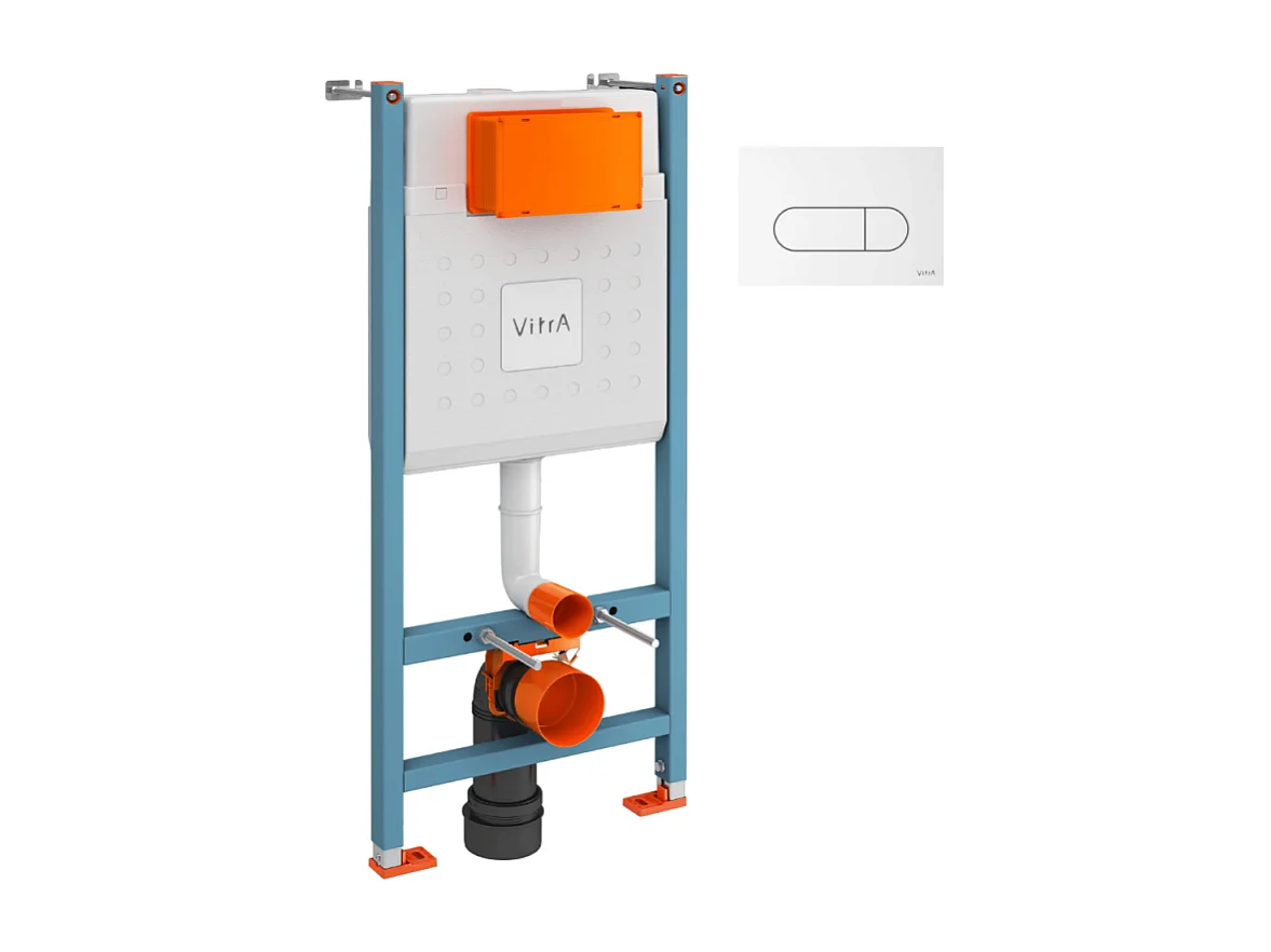 Bâti support VITRA V-Fix Core mur porteur + Plaque Root Round Blanche