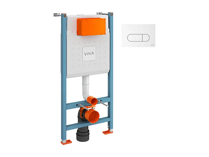 Bâti support VITRA V-Fix Core mur porteur + Plaque Root Round Blanche