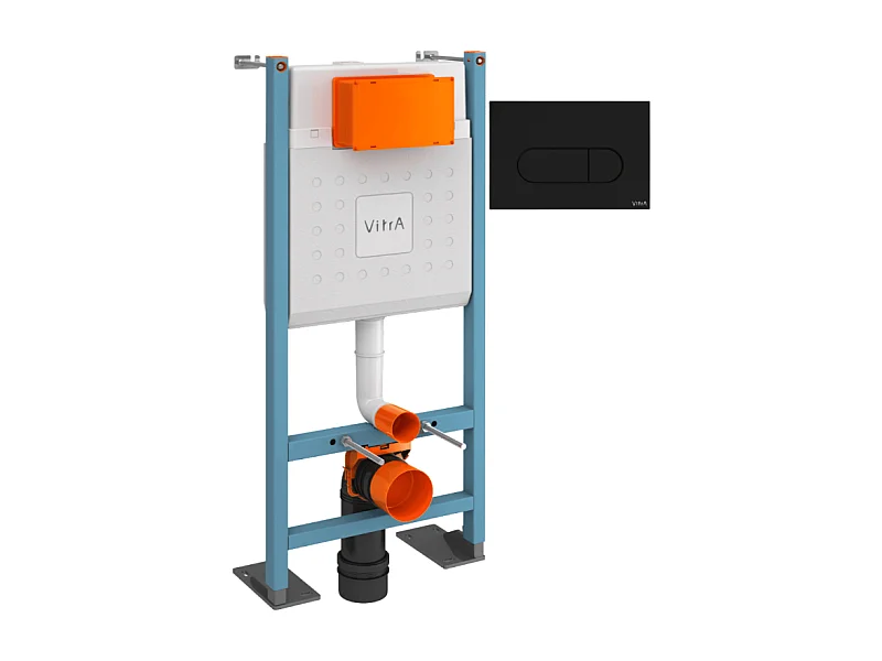 Bâti-support VITRA V-Fix Core auto-portant + Plaque Root Round Noir mat