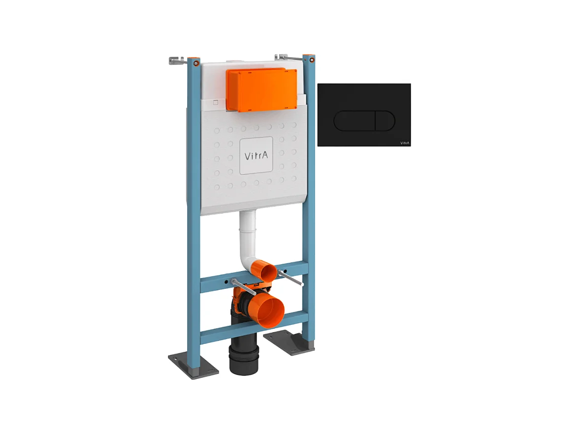 Bâti-support VITRA V-Fix Core auto-portant + Plaque Root Round Noir mat