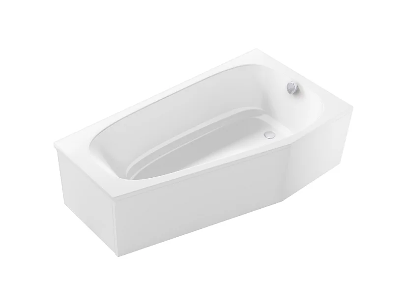 Pack baignoire bain douche 170 x 90 JACOB DELAFON Bastille vidage à droite blanc brillant + tablier en angle