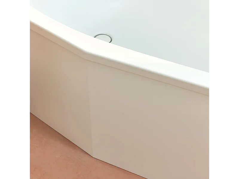 Pack baignoire bain douche 170 x 90 JACOB DELAFON Bastille vidage à droite blanc brillant + tablier en angle