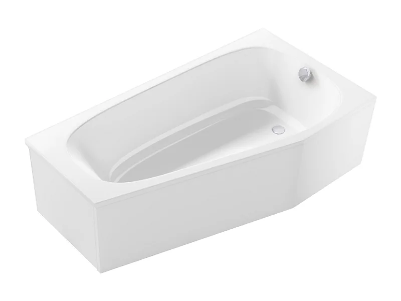 Pack baignoire bain douche 170 x 90 JACOB DELAFON Bastille vidage à droite blanc brillant + tablier en niche