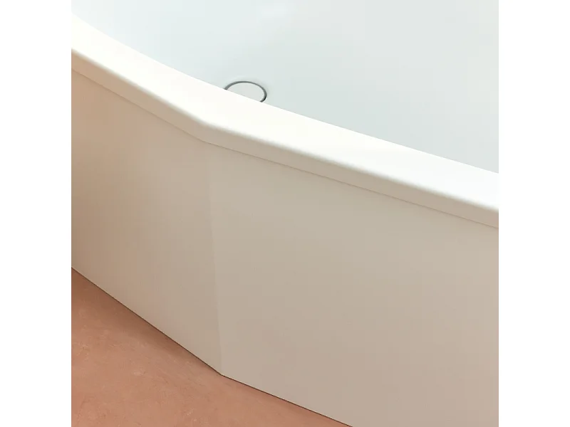 Pack baignoire bain douche 170 x 90 JACOB DELAFON Bastille vidage à gauche blanc brillant + tablier en niche + pare-bain chromé
