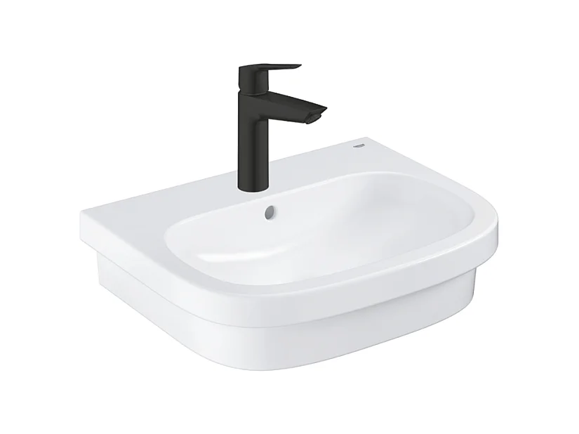 Vasque à poser GROHE Euro Ceramic 60cm + Mitigeur lavabo M GROHE Start avec ouverture froide Noir
