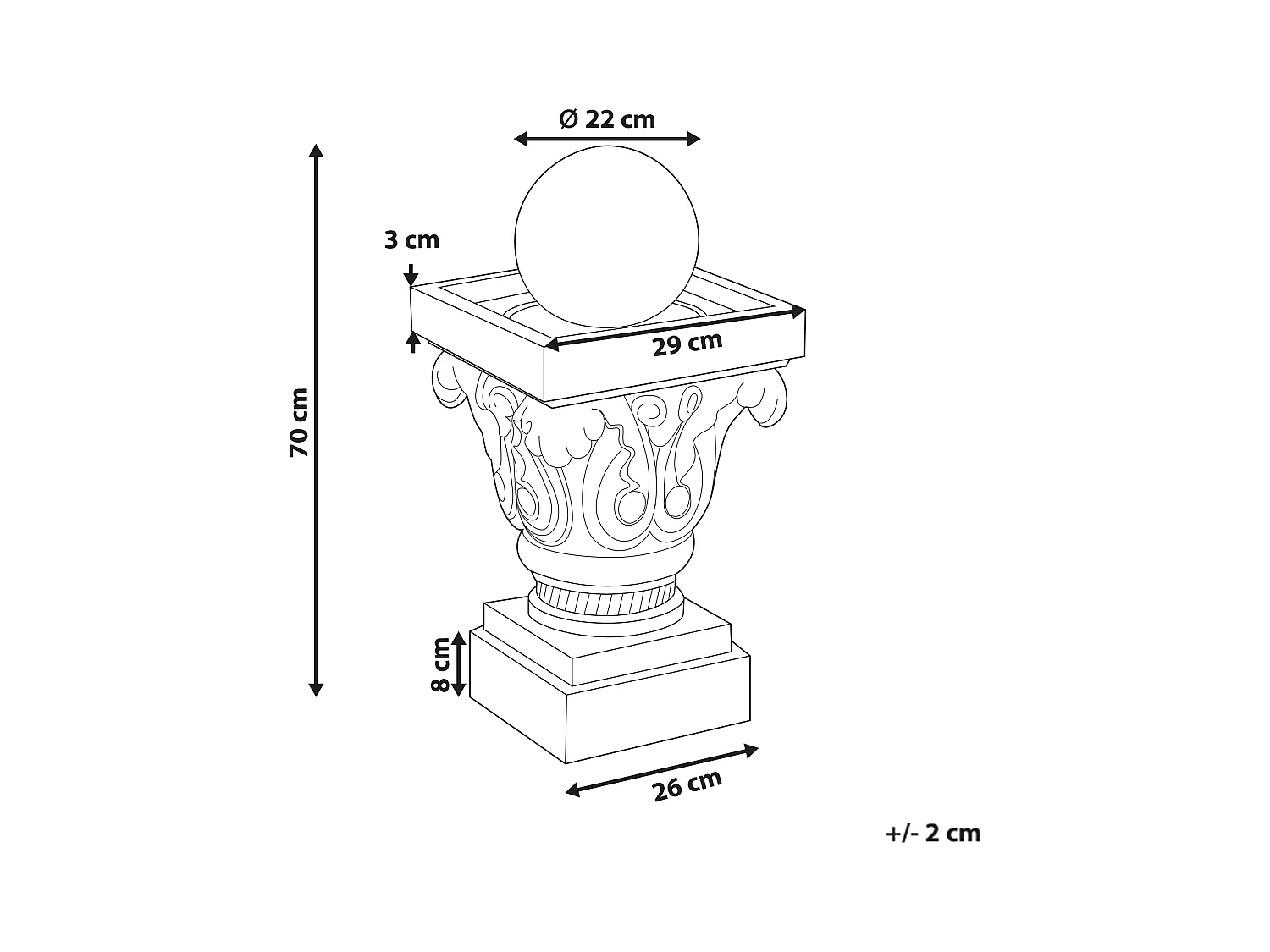 Fontanna ogrodowa VELINO Beżowy