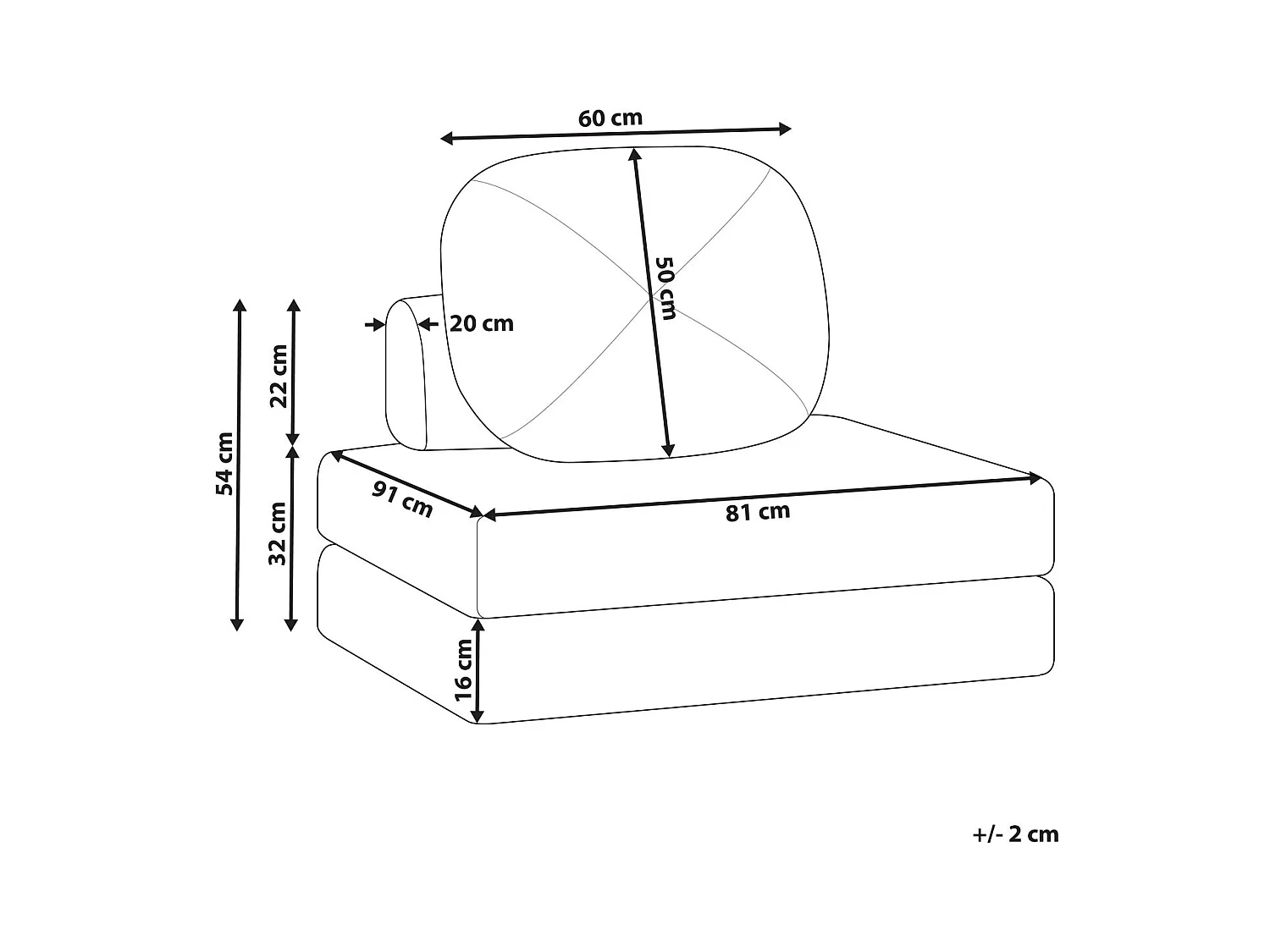 1-Sitzer Schlafsofa OLDEN Stoff Senfgelb