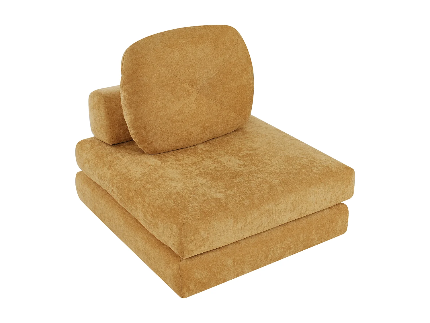 Sofá-cama individual OLDEN Tecido Mostarda