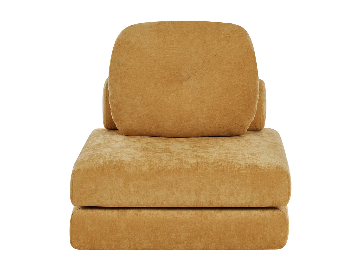 Fauteuil convertible OLDEN Tissu chenille Moutarde