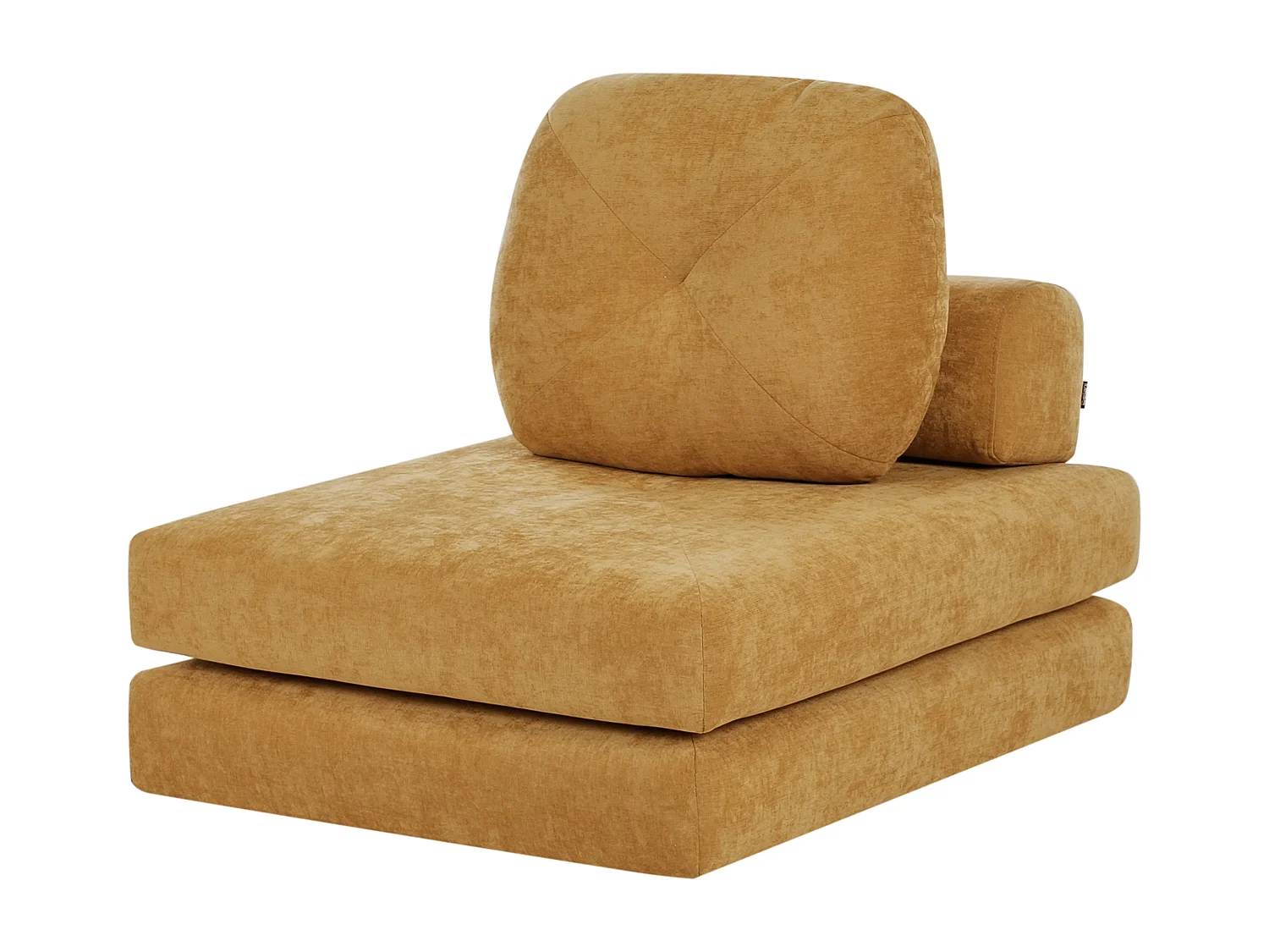 Fauteuil convertible OLDEN Tissu chenille Moutarde