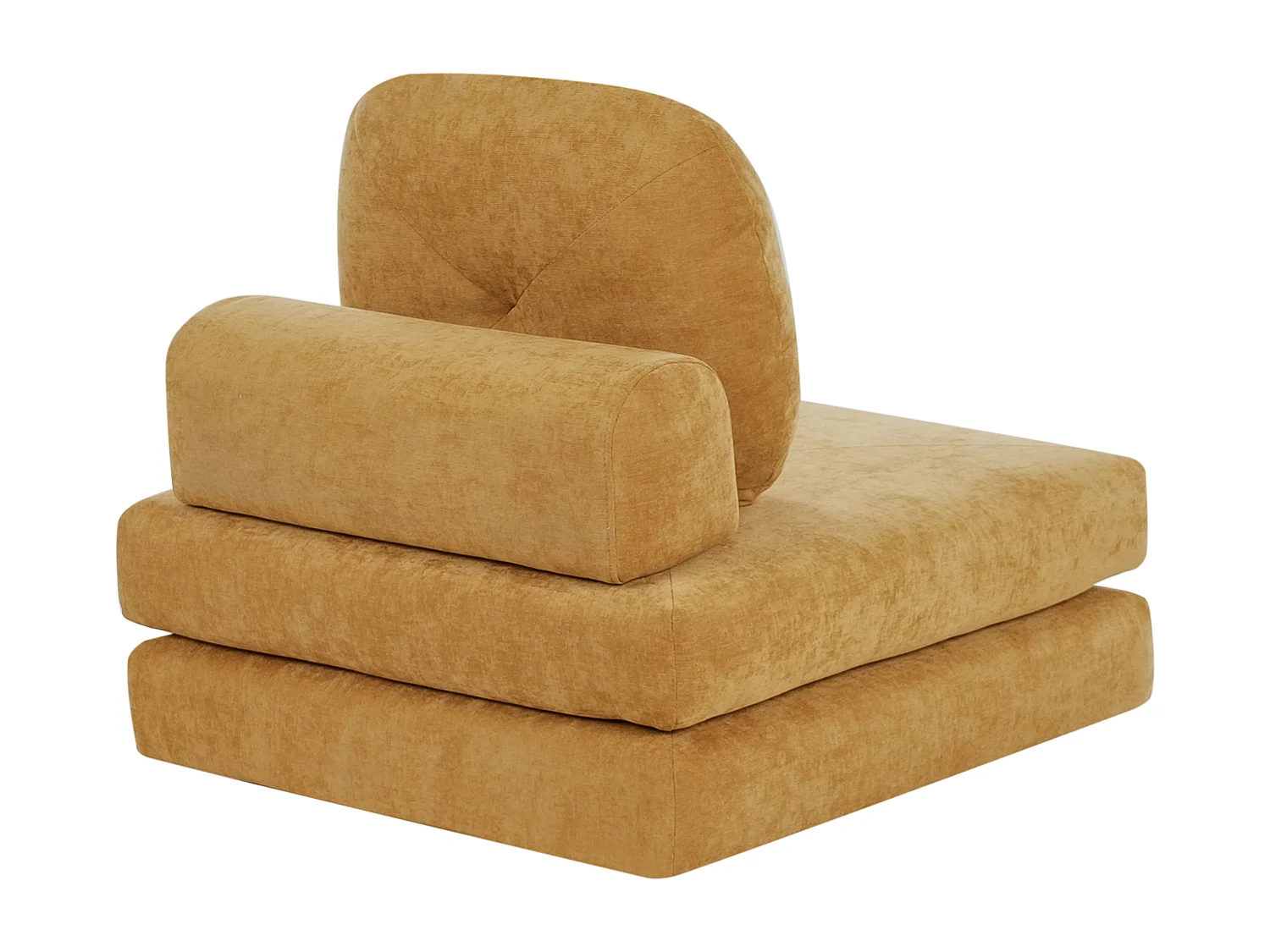 Fauteuil convertible OLDEN Tissu chenille Moutarde