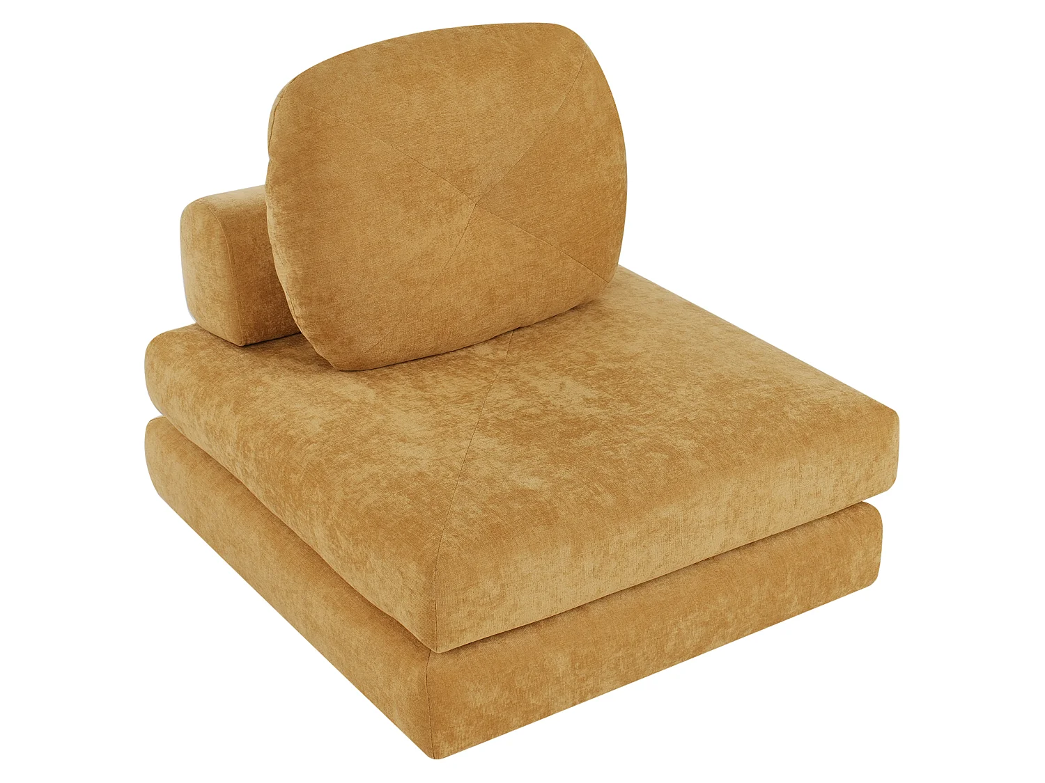 1-Sitzer Schlafsofa OLDEN Stoff Senfgelb
