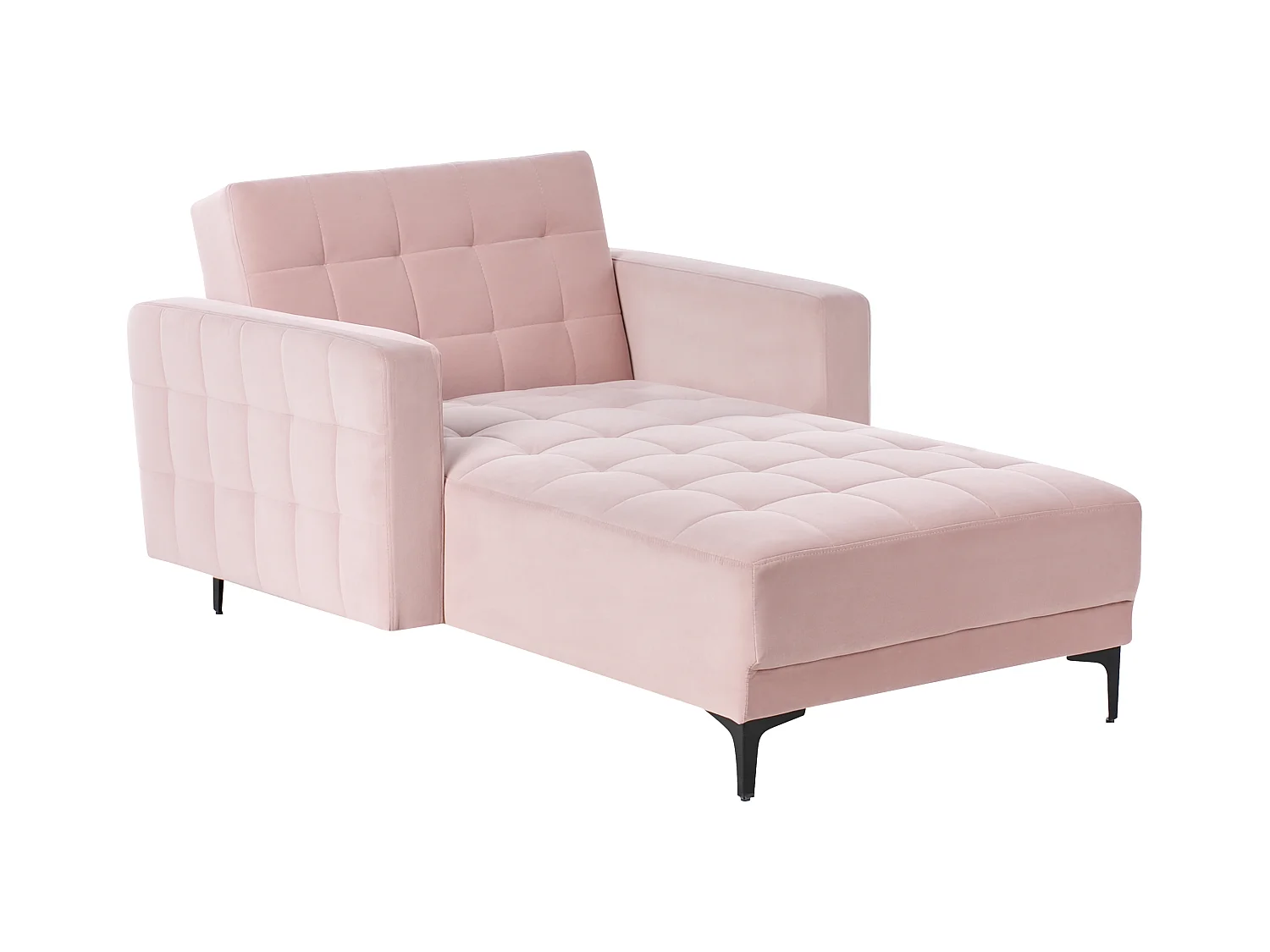 Chaise longue ABERDEEN Velours Rose pastel