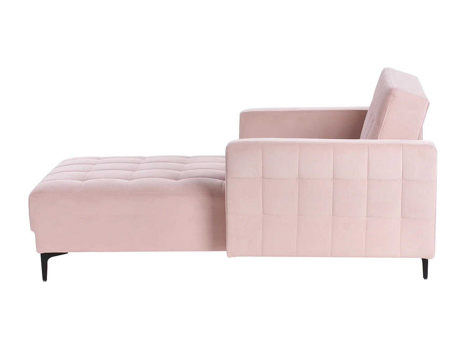 Chaise longue ABERDEEN Velours Rose pastel