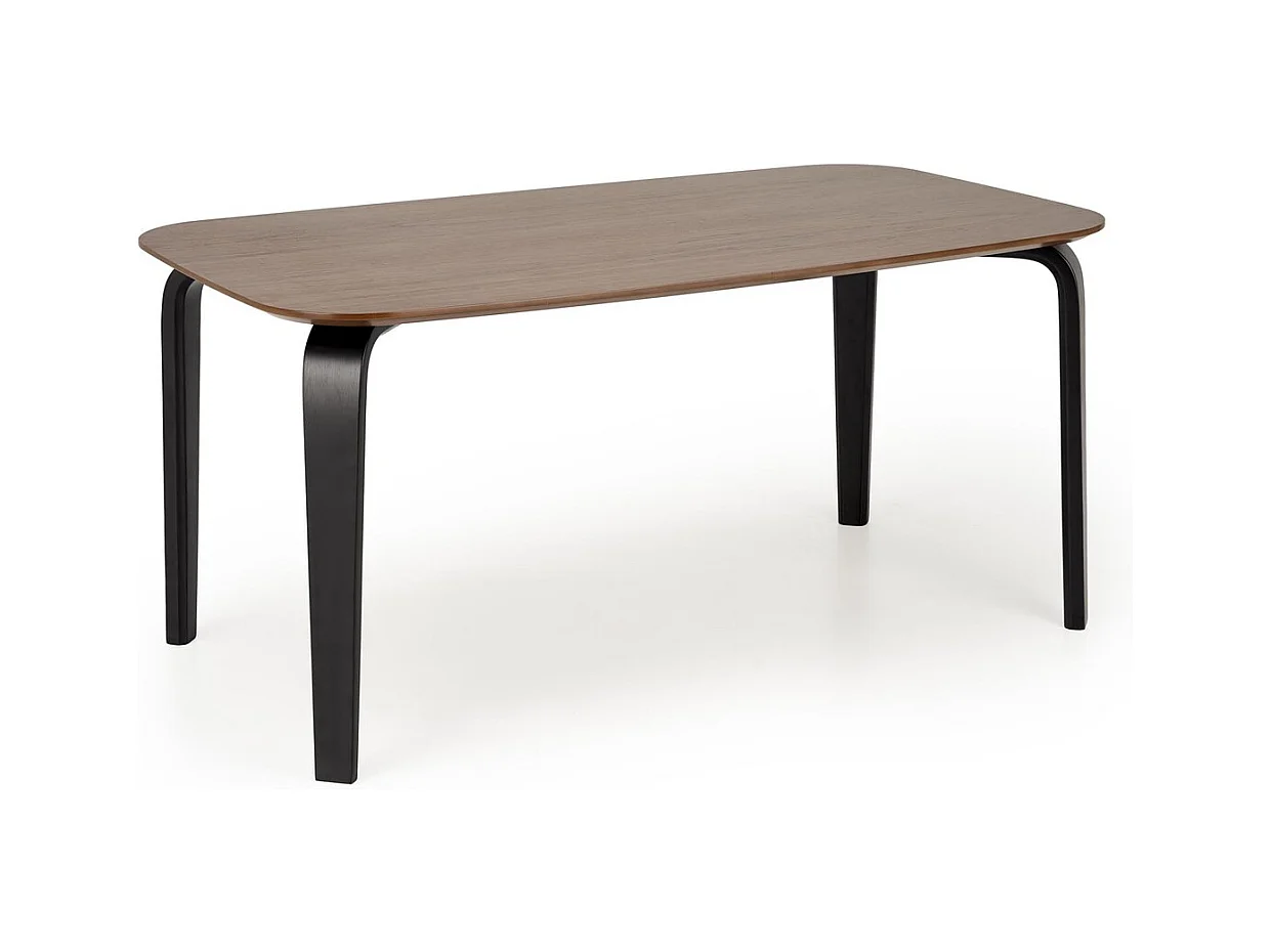 Table à manger Pedro (90x160)/Bois massif + placage/Marron et noir