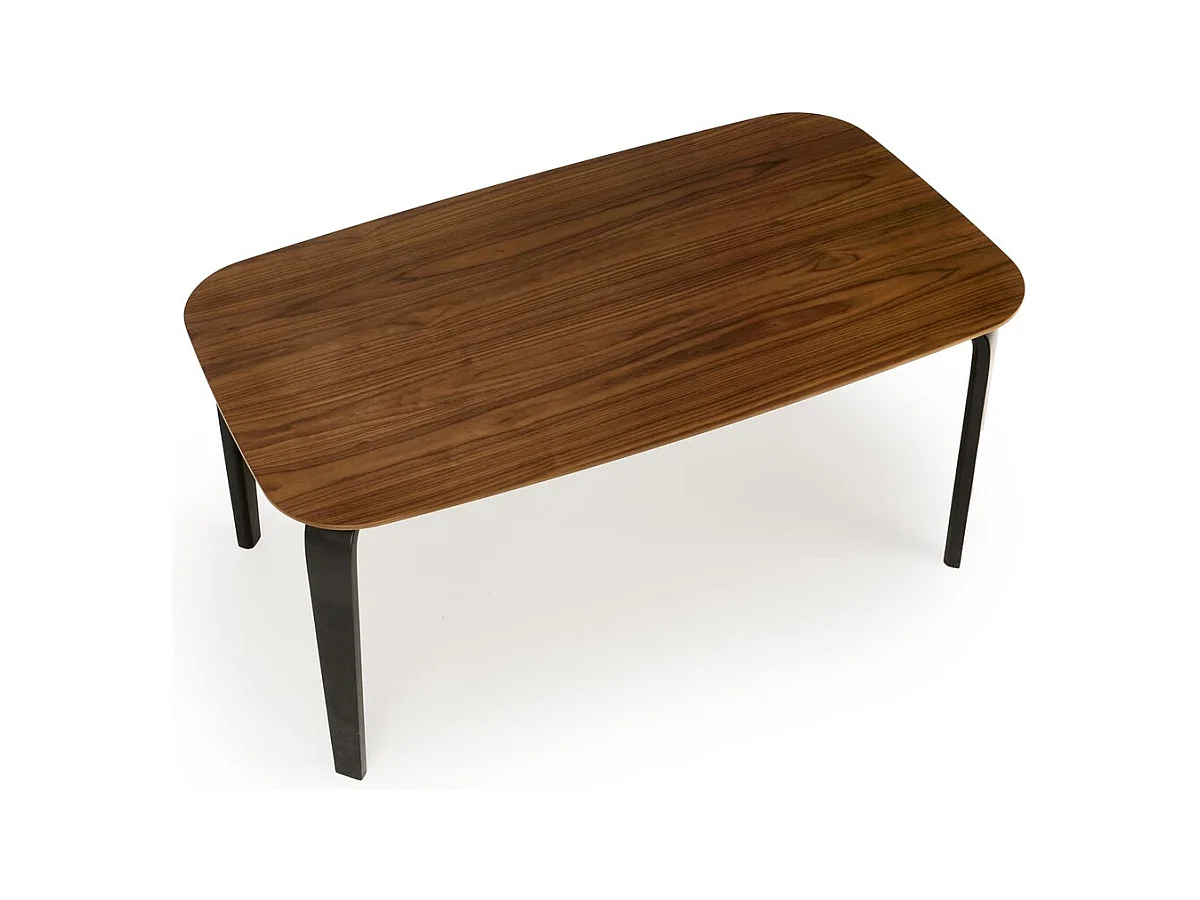 Table à manger Pedro (90x160)/Bois massif + placage/Marron et noir