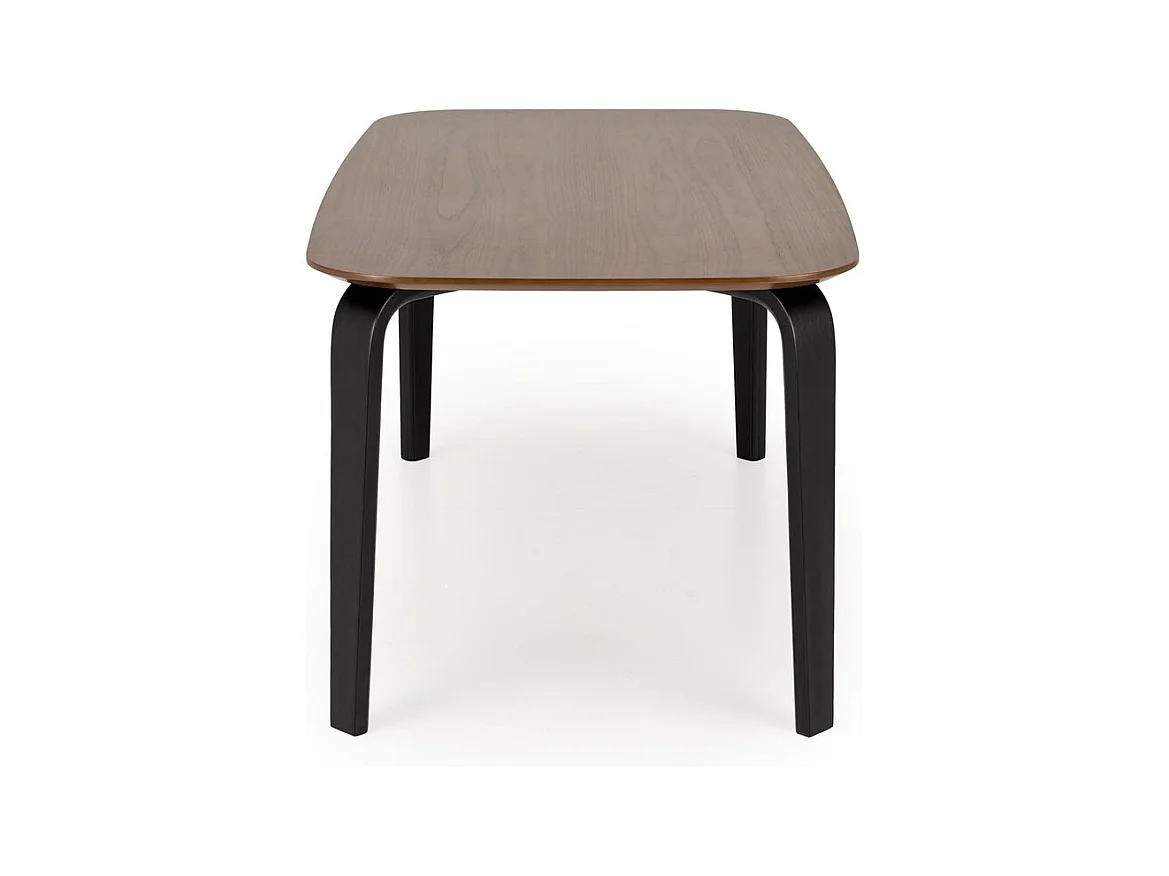 Table à manger Pedro (90x160)/Bois massif + placage/Marron et noir