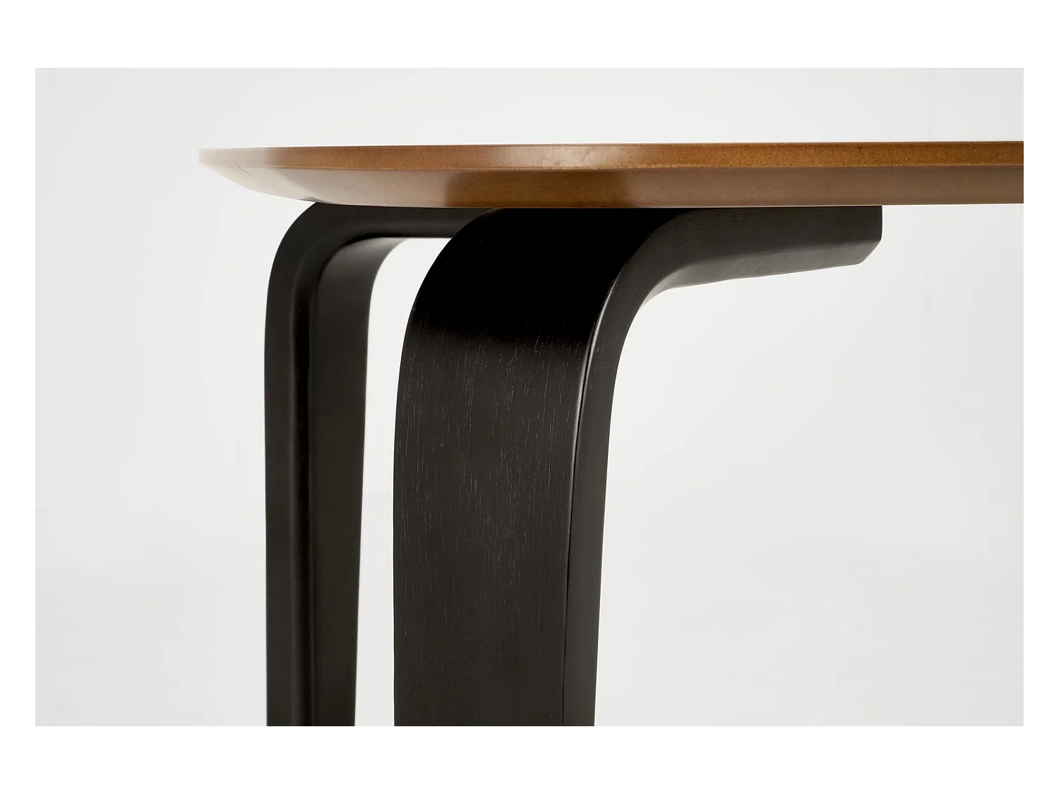 Table à manger Pedro (90x160)/Bois massif + placage/Marron et noir