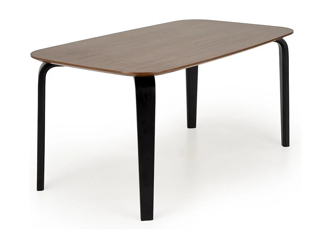 Table à manger Pedro (90x160)/Bois massif + placage/Marron et noir