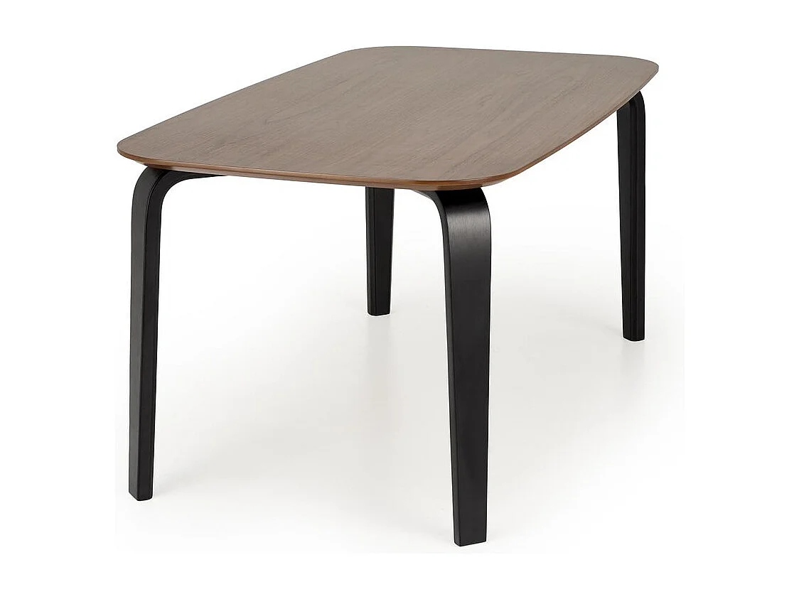 Table à manger Pedro (90x160)/Bois massif + placage/Marron et noir