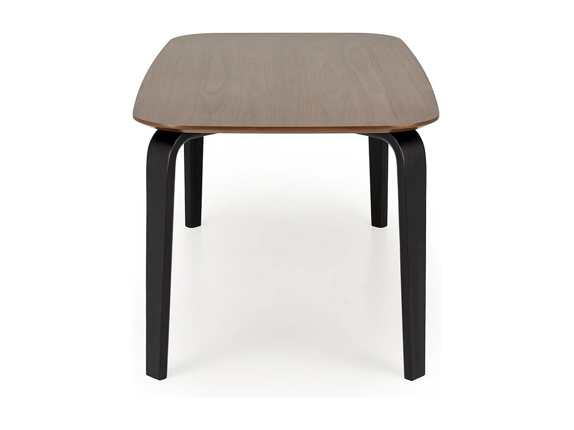 Table à manger Pedro (90x160)/Bois massif + placage/Marron et noir