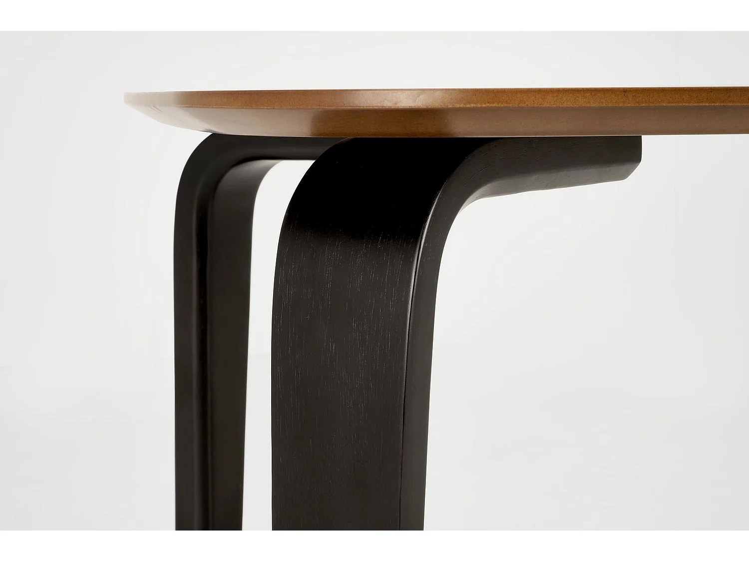 Table à manger Pedro (90x160)/Bois massif + placage/Marron et noir