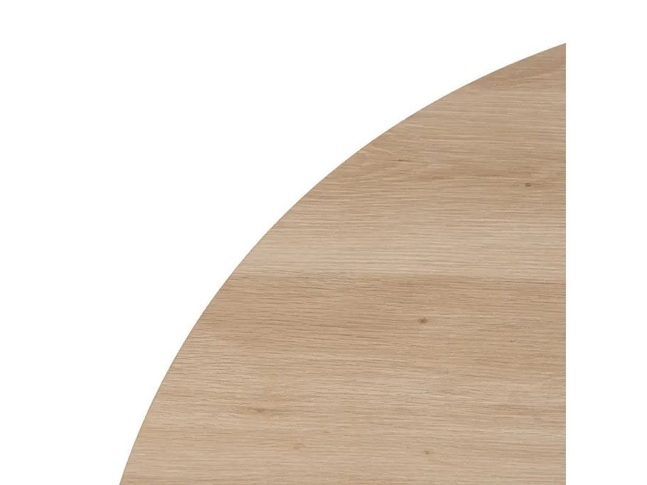 Table à manger ronde crème et bois 120 cm OASIS