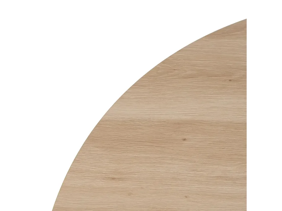 Table à manger ronde crème et bois 120 cm OASIS