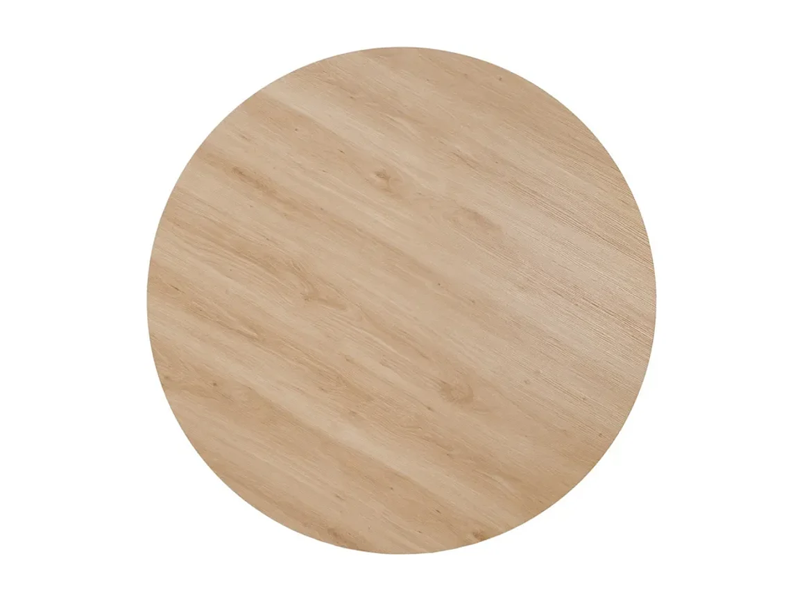 Table à manger ronde crème et bois 120 cm OASIS